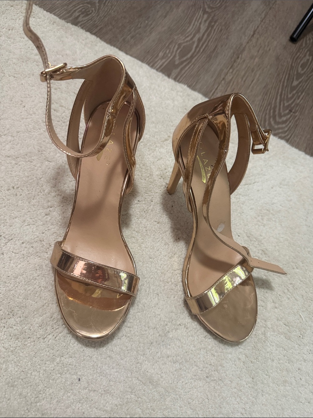 GLAZE Gold Heels size 7.5